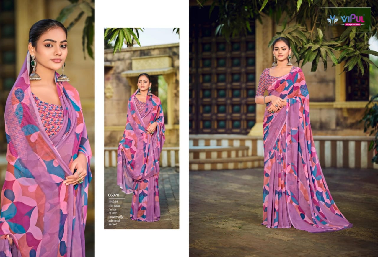 Uditi By Vipul Printed Daily Wear Saree Wholesale Shop In Surat